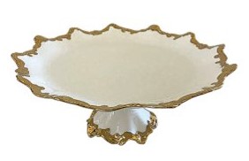 Karina round footted platter