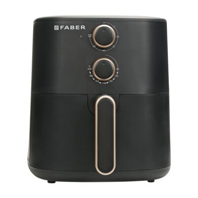 Faber 6 liter 1500W Air Fryer|Fry, Bake, Roast, Toast, Defrost, Grill & Reheat|360° Rapid Air Cooking, 85% Less Oil|Temperature & Time Control, Non-Stick Fryer Pan, Auto-Off | Sleek Design | (Black)