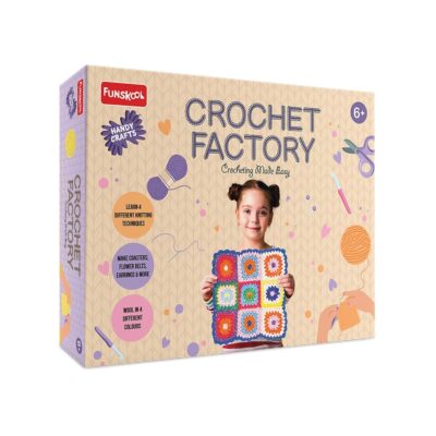 Handycrafts Funskool Crochet Factory, DIY Kit, Art and Craft Set for Kids, Creativity, Learning, Engaging Fun Activity for Childrens, Multicolour, Gift Set for Kids, Age 6+ Years