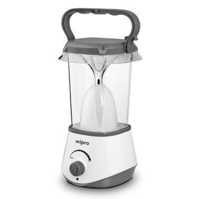 wipro Solaris 10W Rechargeable Emergency Led Lantern| 360 Degree Ambient Light| 3000 Mah Lithium Battery, Pack of 1, White