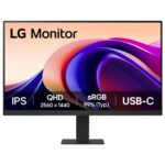 LG 32U631A IPS QHD (2560x1440) Monitor, 32 Inch, 100Hz, sRGB 99% (Typ.), HDR10, USB-C with PD 15W, HDMI, 3 Side Virtual Borderless, Head Phone Out, Reader Mode, Flicker Safe, 3 Years Warranty, Black
