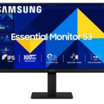 Samsung 24" (60.5 cm) S3 Flat Monitor|Super Slim Borderless Design|IPS Panel|FHD 1920 x 1080|100 Hz|5 ms|Ports-HDMI,VGA|Game Mode|Eye Saver Mode||Wall Mountable|LS24D300GAWXXL|Black