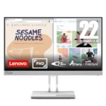 Lenovo L22e-40, 21.4 Inch (54.48 cm), FHD 1920x1080, 75Hz, Grey, 4ms, 16.7Mn Colors, AMD FreeSync, TUV Eye Comfort, Low Blue Light, Smart Display Customization Artery, HDMI Monitor