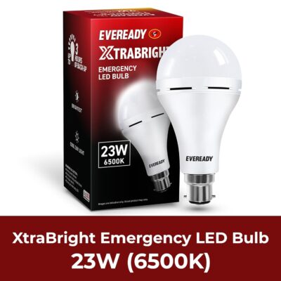 Eveready Xtrabright Emergency Rechargeable 23W LED Bulb for Power Cut | Cool Day Light (6500K) | Energy Efficient | 3 Hour Battery Backup | B22 Base